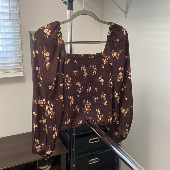 Abercrombie and Fitch fall floral blouse size small - Picture 2 of 4